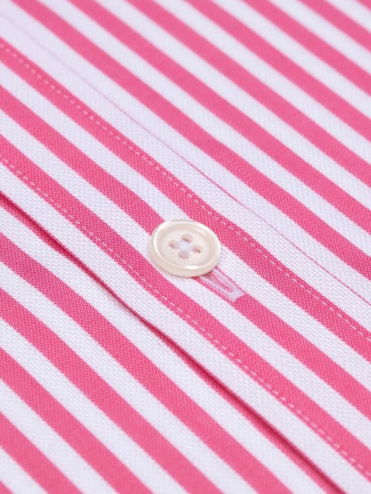 Benjy pink stripe short sleeves shirt  - Buttoned collar