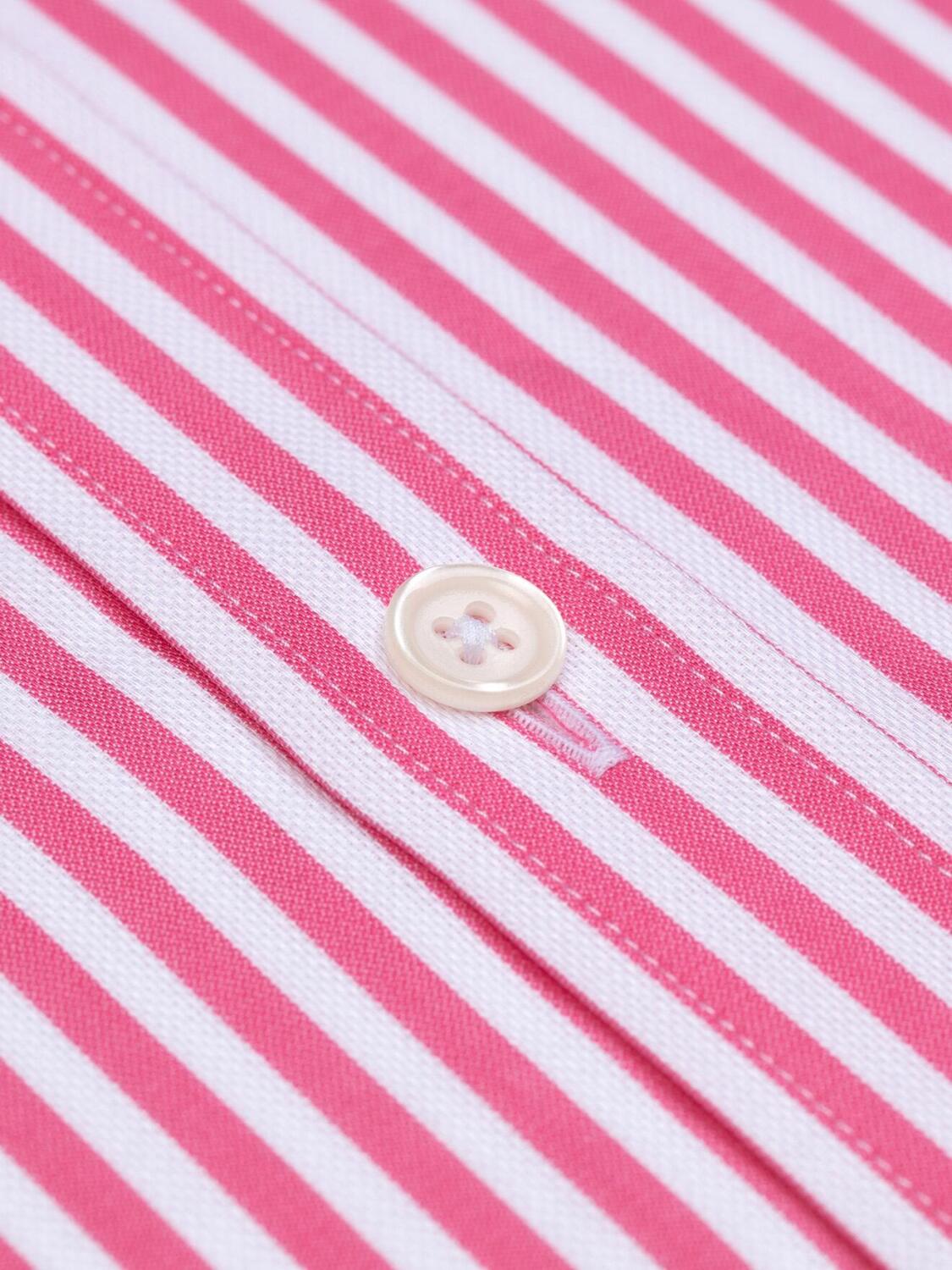 Benjy roze gestreept overhemd met korte mouwen - Buttoned kraag