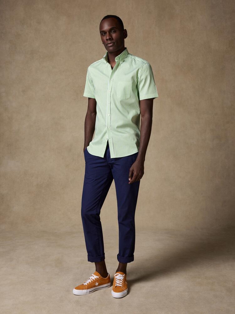 Benjy green stripe short sleeves shirt  - Buttoned collar