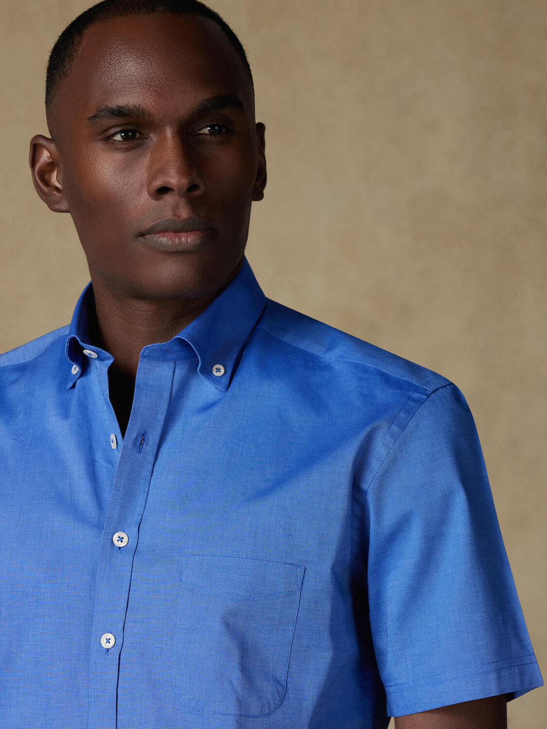 Bob overhemd in blauw micro-oxford - Button-down kraag