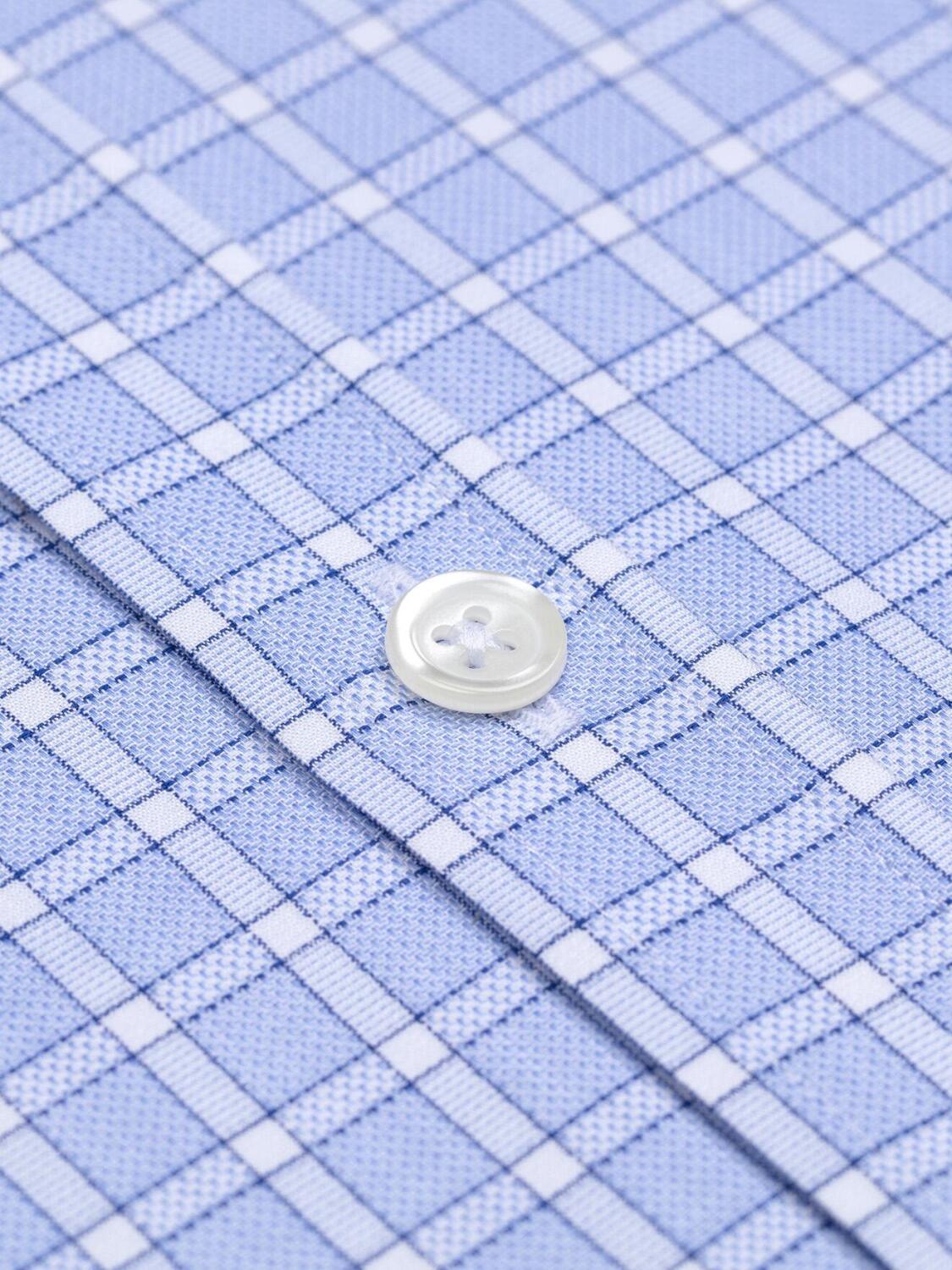 Calvin Kurzarmhemd mit Karos himmelblau - Button-Down-Kragen