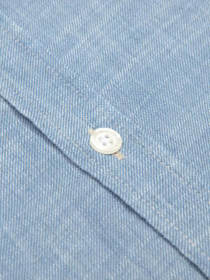 Chemise manches courtes Chad en denim ciel  - Col Boutonné