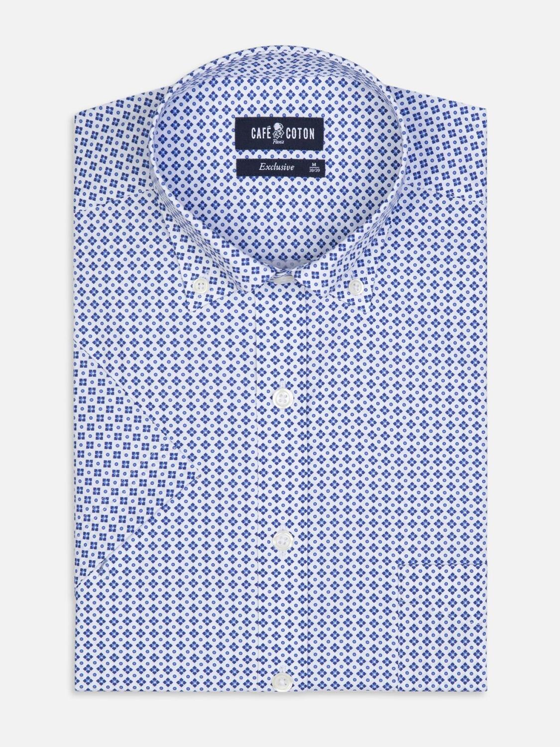 Chemise à manches courtes Cyrus à imprimé géométrique - Col Boutonné