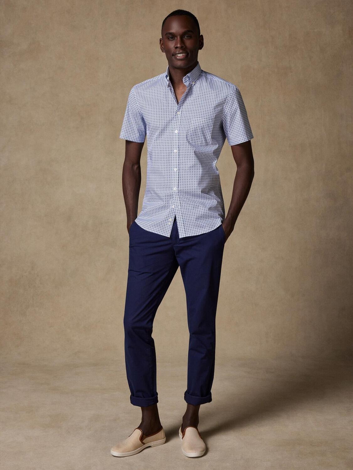 Chemise à manches courtes Cyrus à imprimé géométrique - Col Boutonné