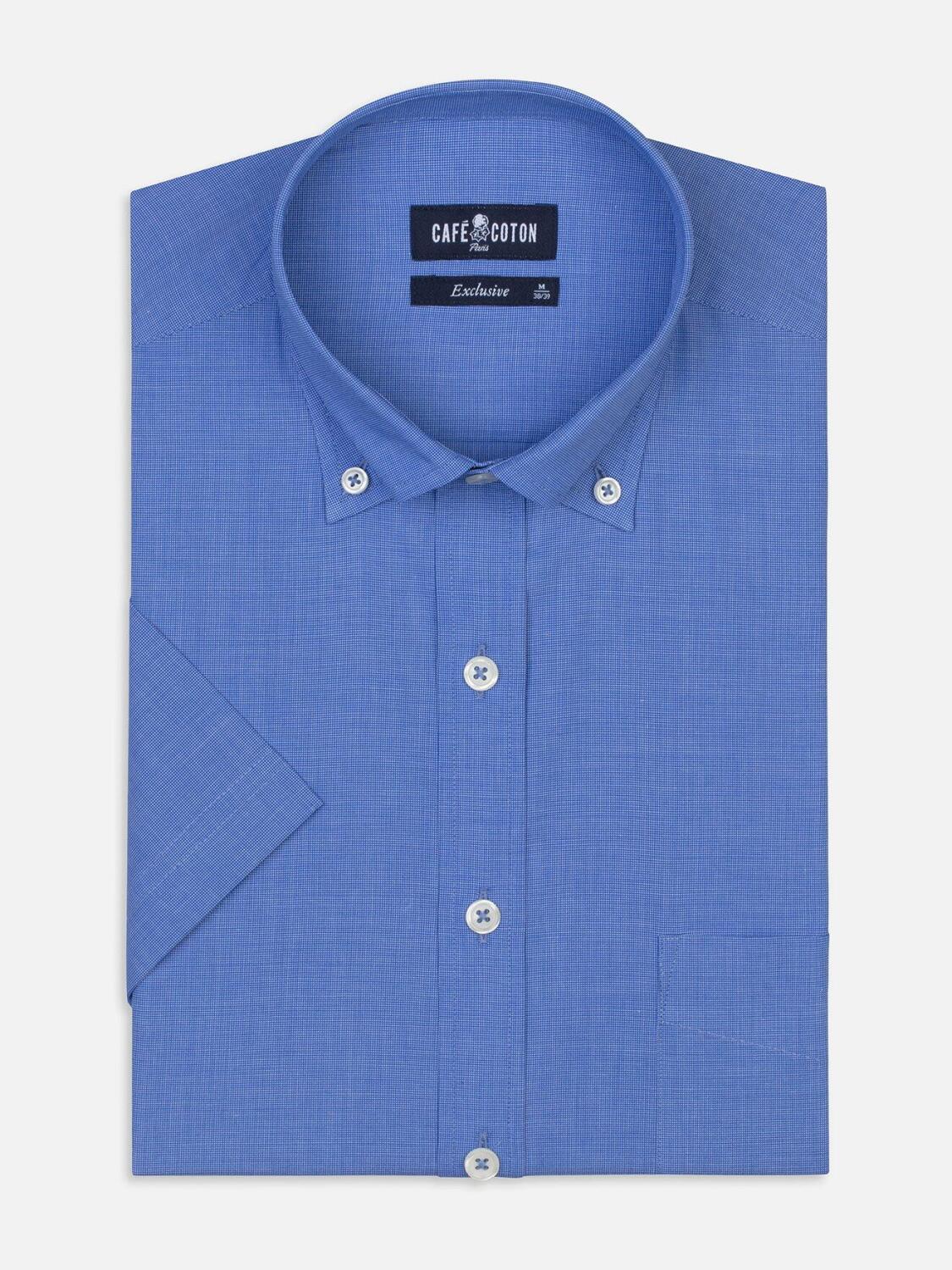 Chemise Daria en popeline ciel - Manches Courtes