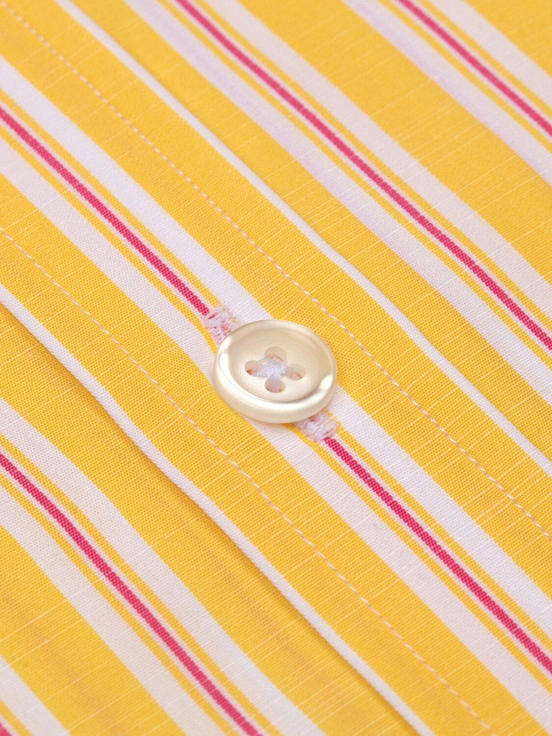 Chemise Devon &agrave; rayures jaunes et roses - Manches Courtes