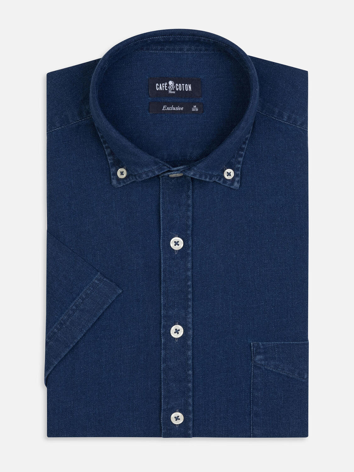 Erwin denim overhemd - Button-down kraag