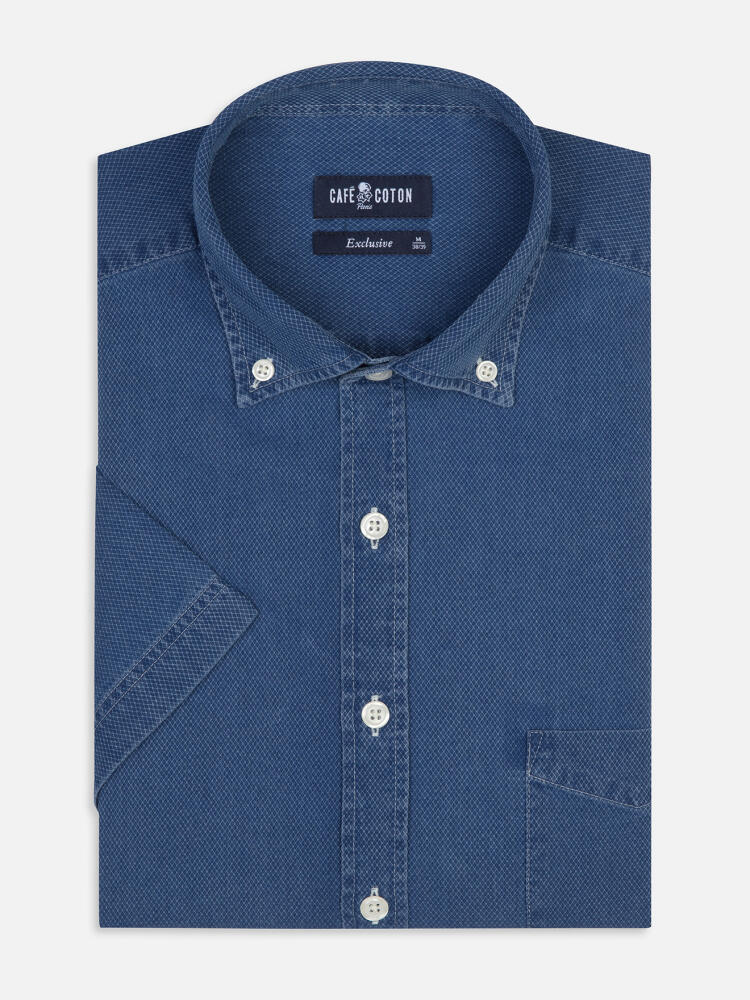 Grab Kurzarmhemd indigo   - Button down Kragen