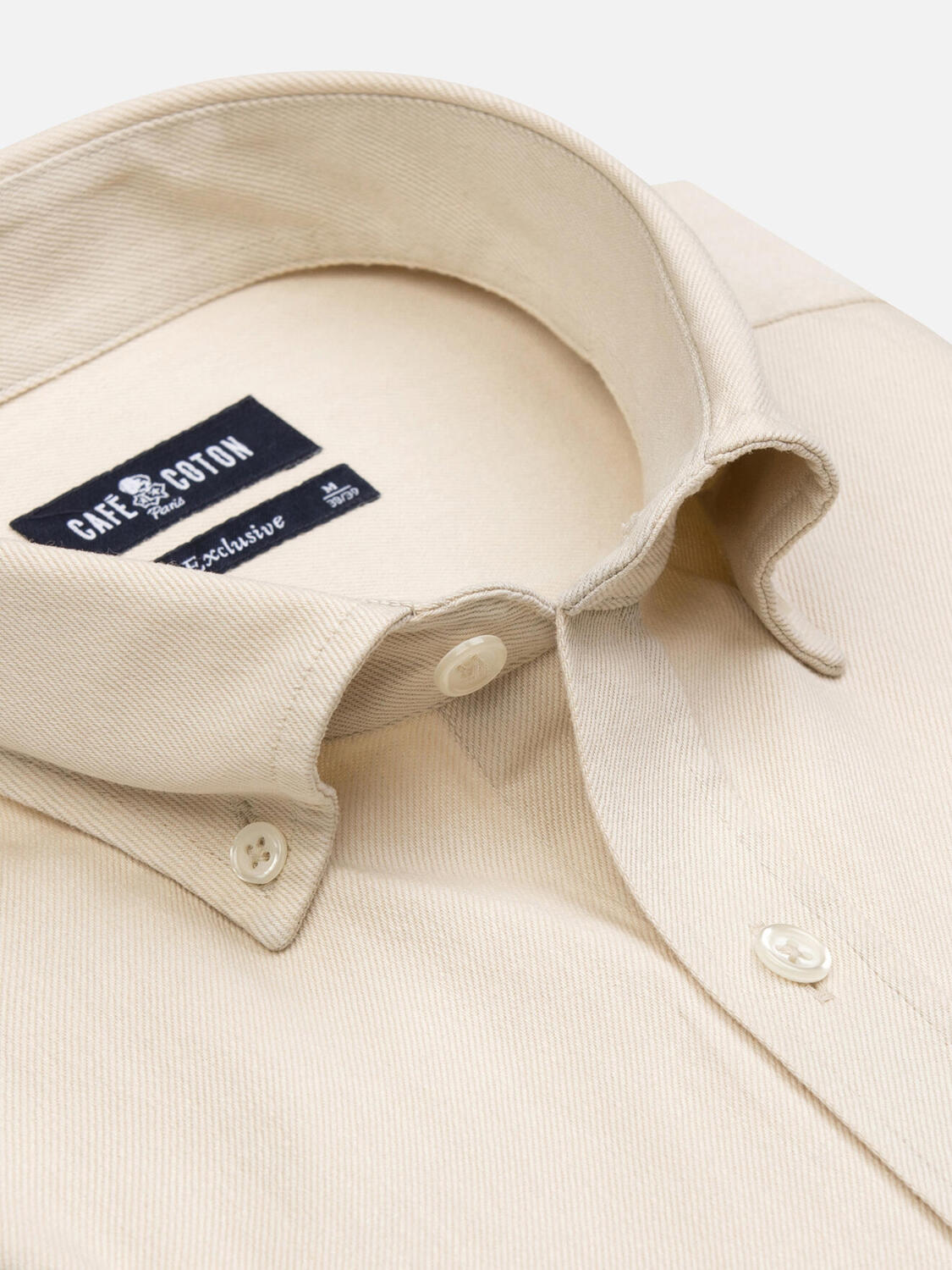 Buton down collar Gustav denim shortsleeves shirt - Off White