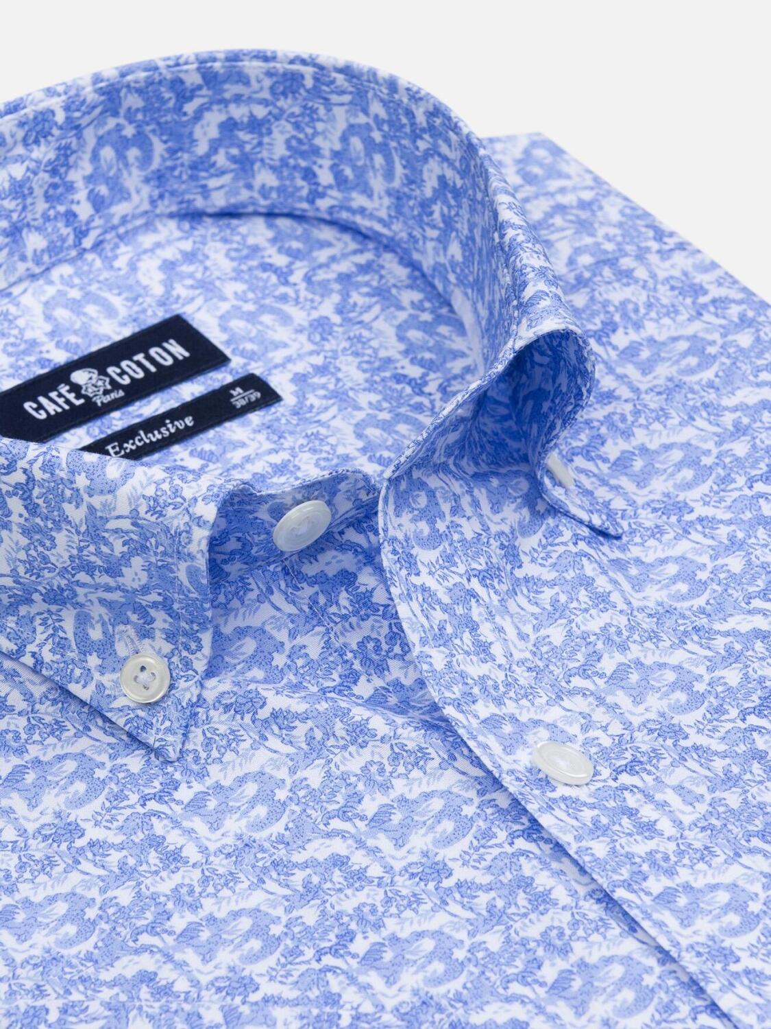 Harold overhemd met korte mouwen met print - Button down kraag