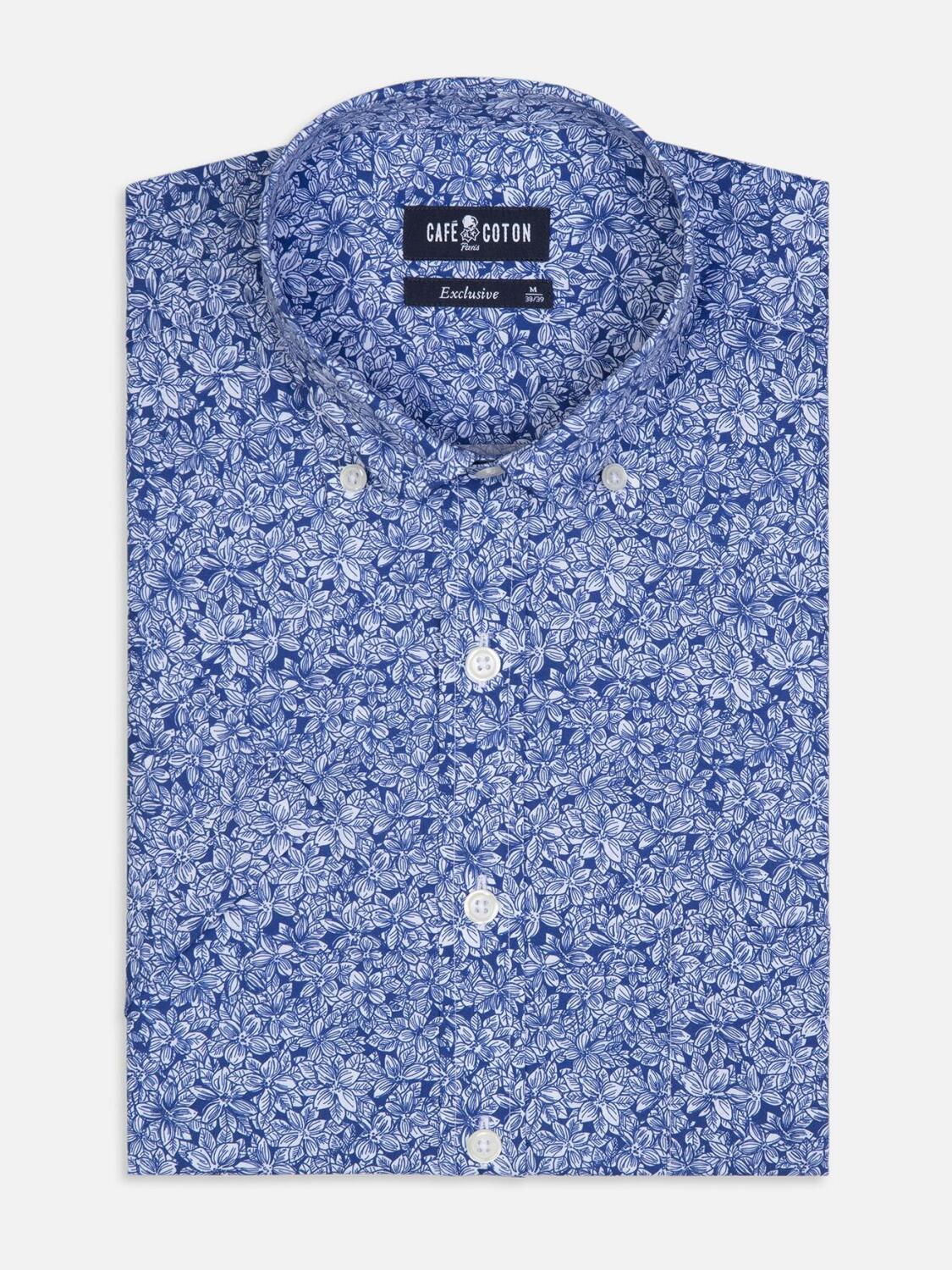 Chemise à manches courtes Julius à imprimé floral - Col Boutonné