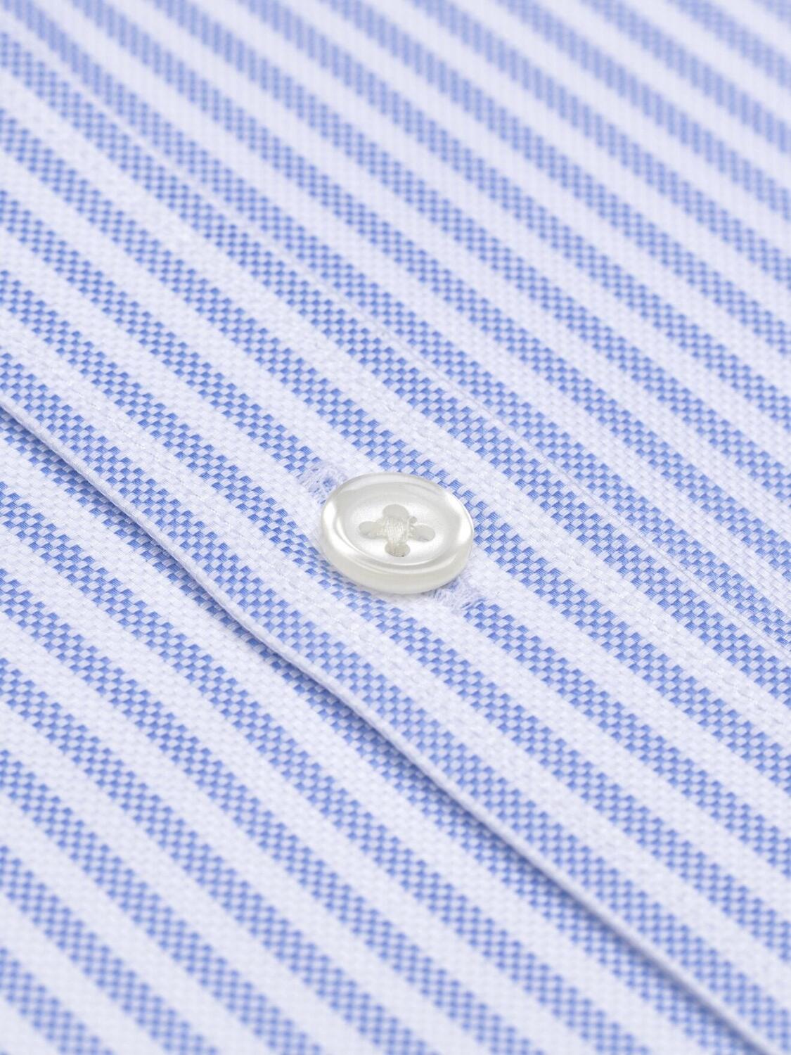 Liam sky blue stripe short sleeves shirt  - Buttoned collar