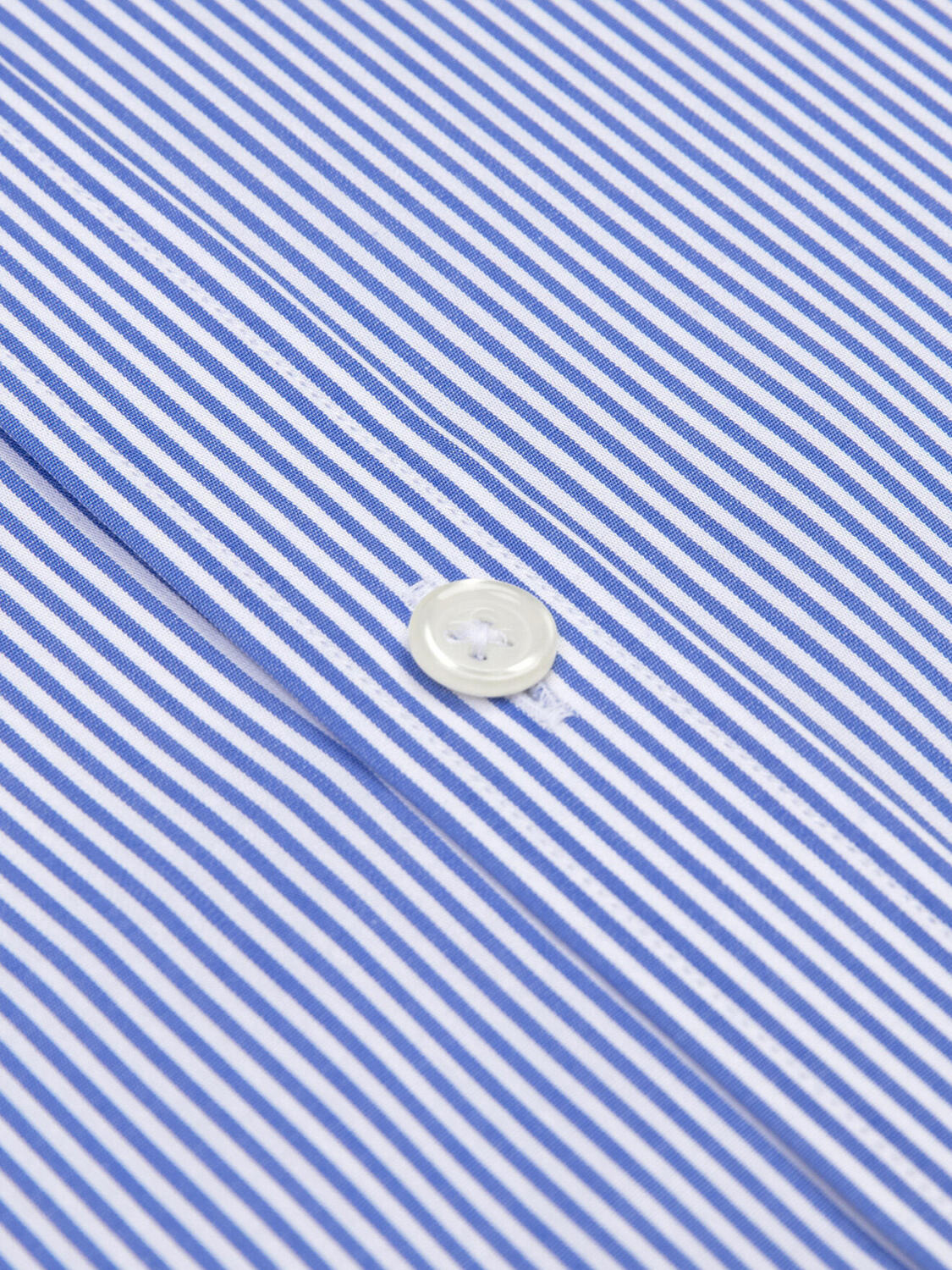 Camicia a maniche corte Menthon a righe blu - Colletto button-down