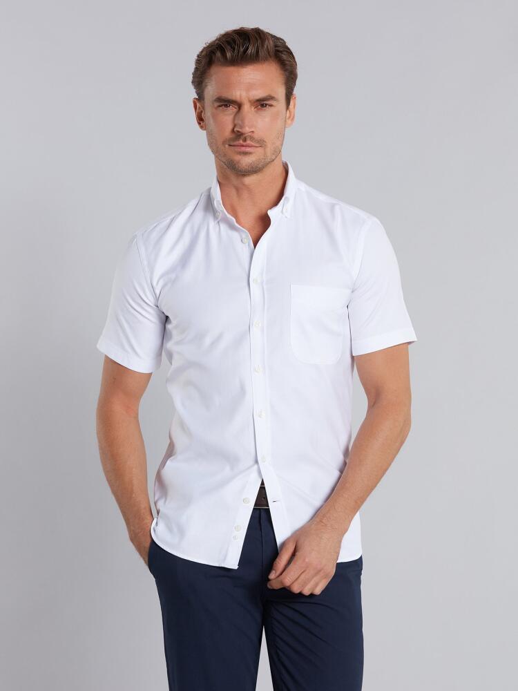 White textured shirt  - Short sleeves