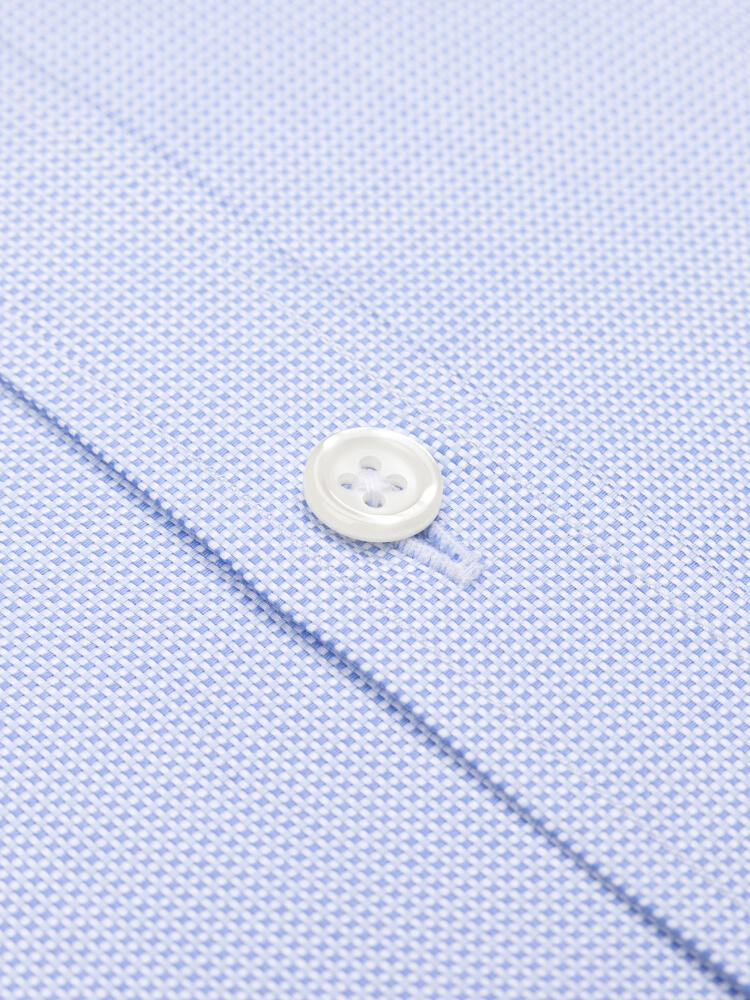 Hellblaues NattéKurzarmhemd - Button down Kragen