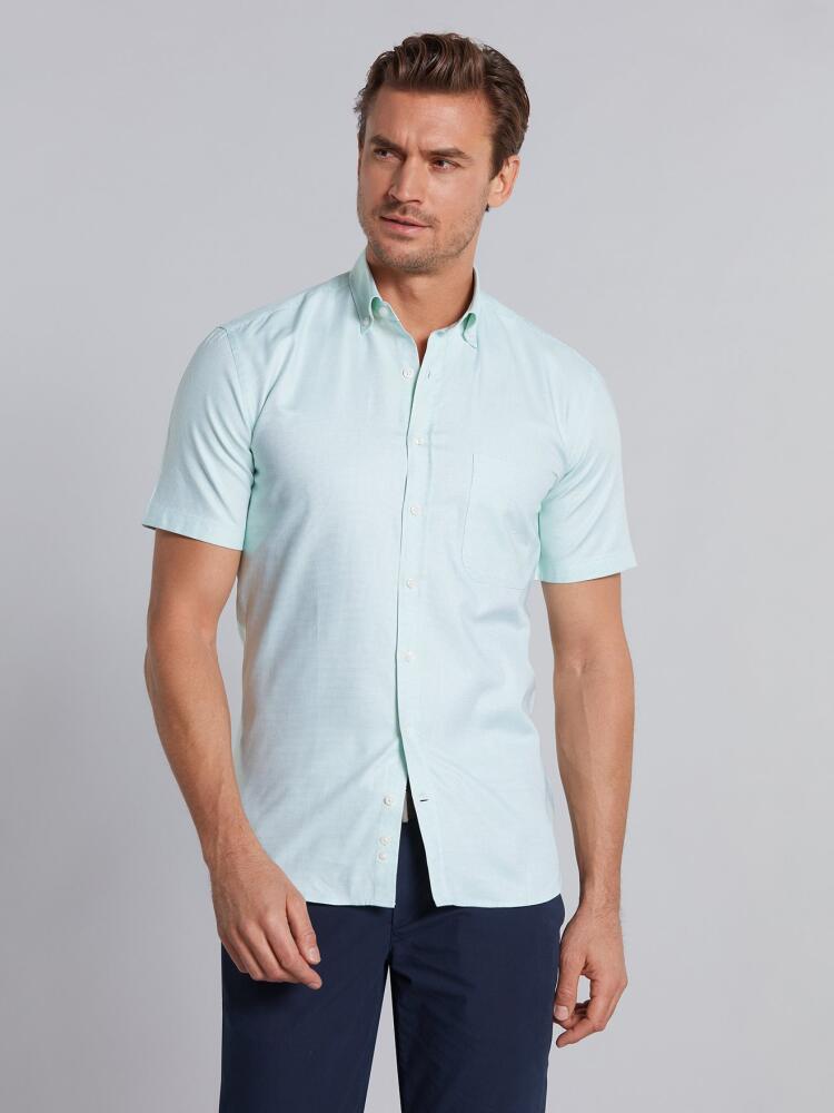 Chemise en natt&eacute; vert - Manches Courtes
