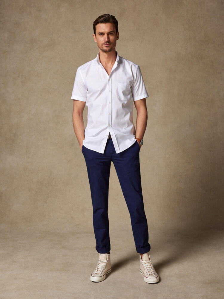 White oxford short sleeves shirt - Button down collar