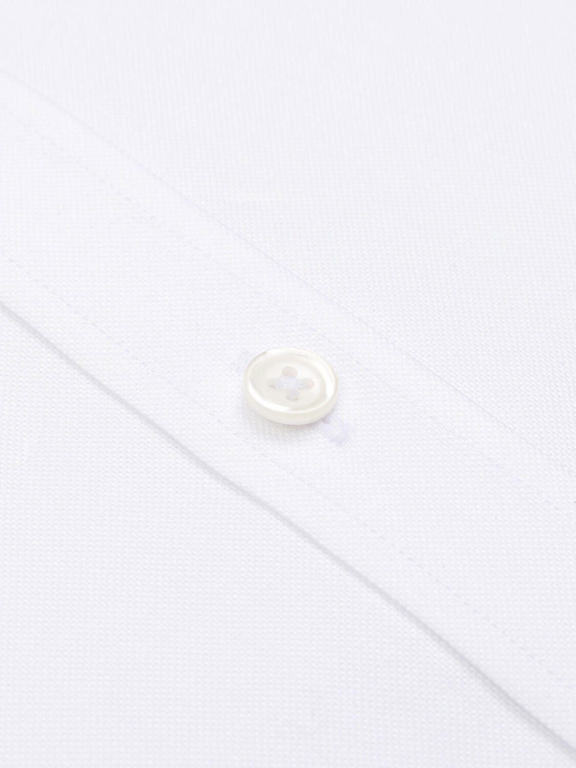 Chemise manches courtes en oxford blanc - Col Boutonné - Col boutonné