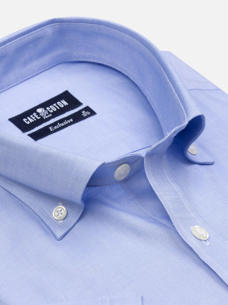 Hemels oxford overhemd - Button-down kraag