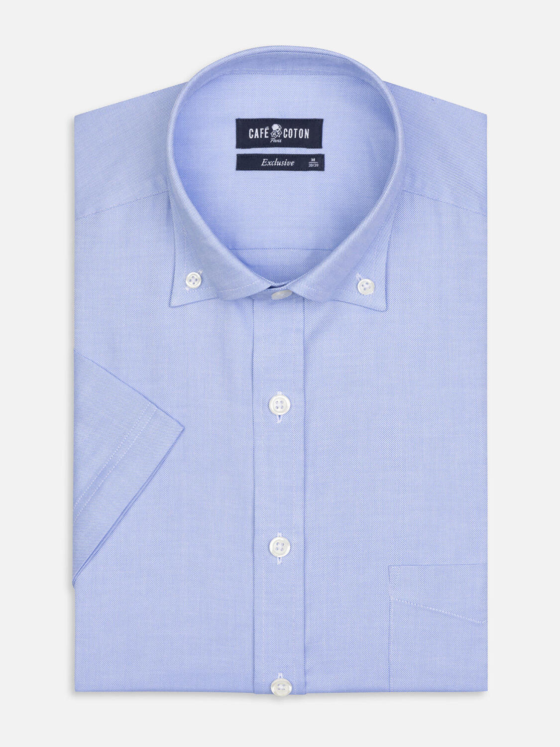 Sky oxford short sleeves shirt - Button down collar - Button down collar