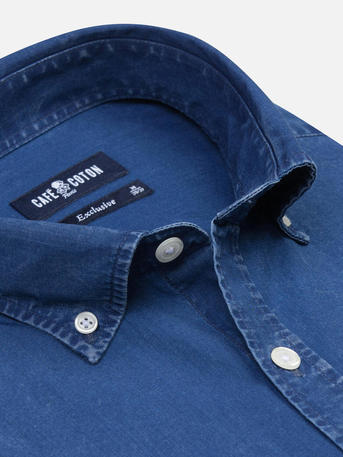 Paga Kurzarmhemd indigo   - Button down Kragen