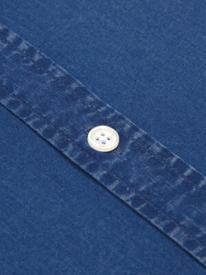 Chemise manches courtes Paga indigo - Col Boutonné
