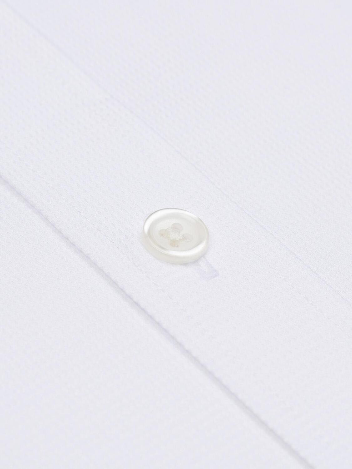 Chemise à manches courtes Tea texturée blanc - Col Boutonné