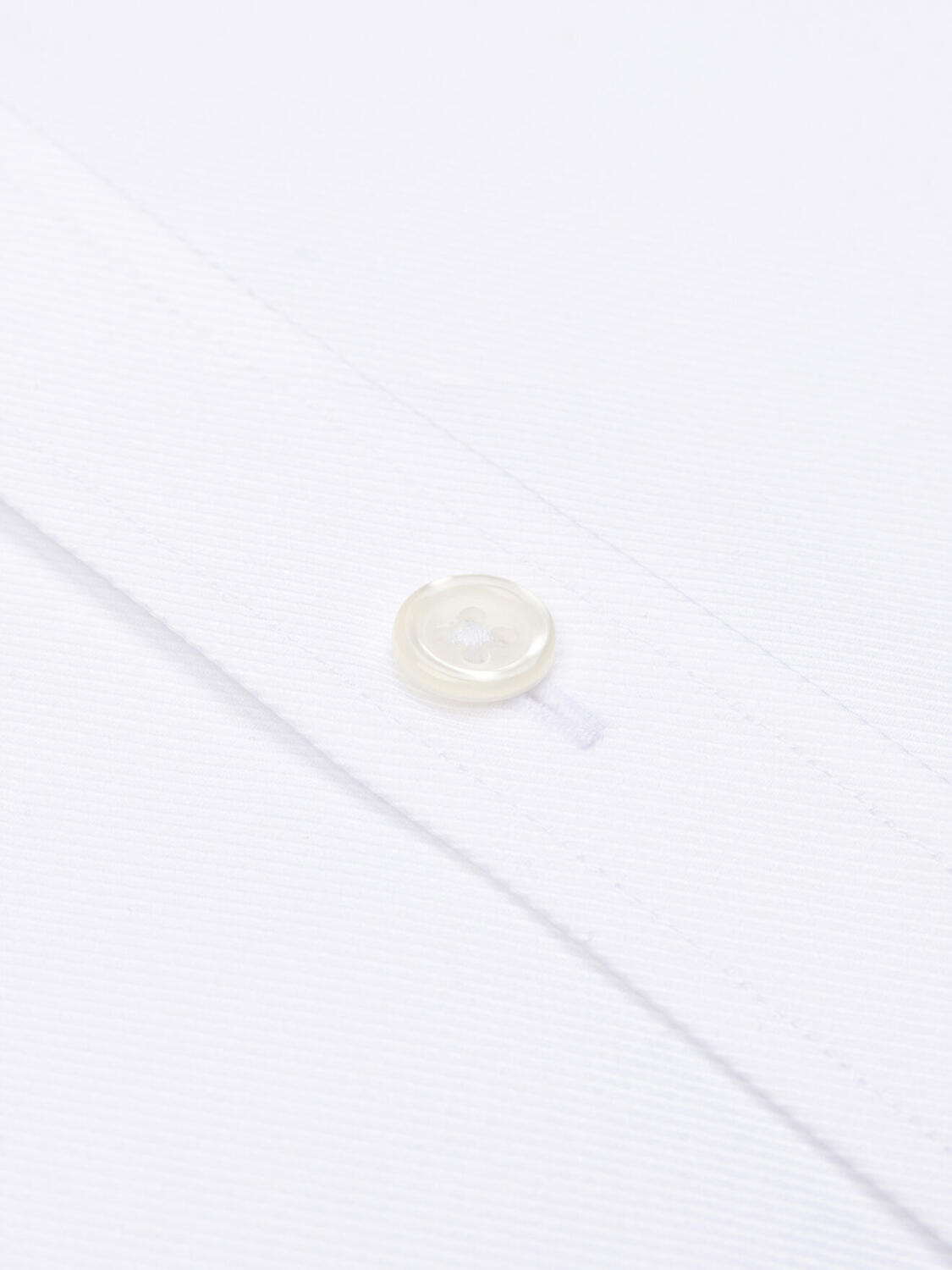Camisa manga corta twill blanca - Cuello Abotonado