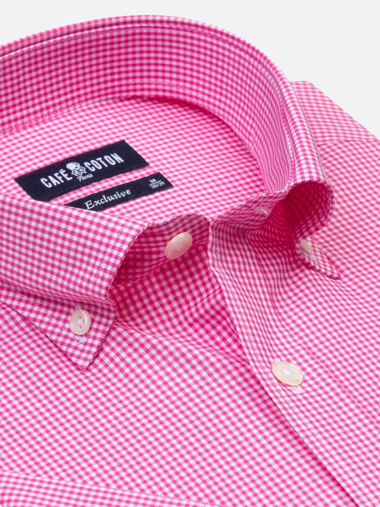 Rosy gingham checked shirt - Short Sleeves