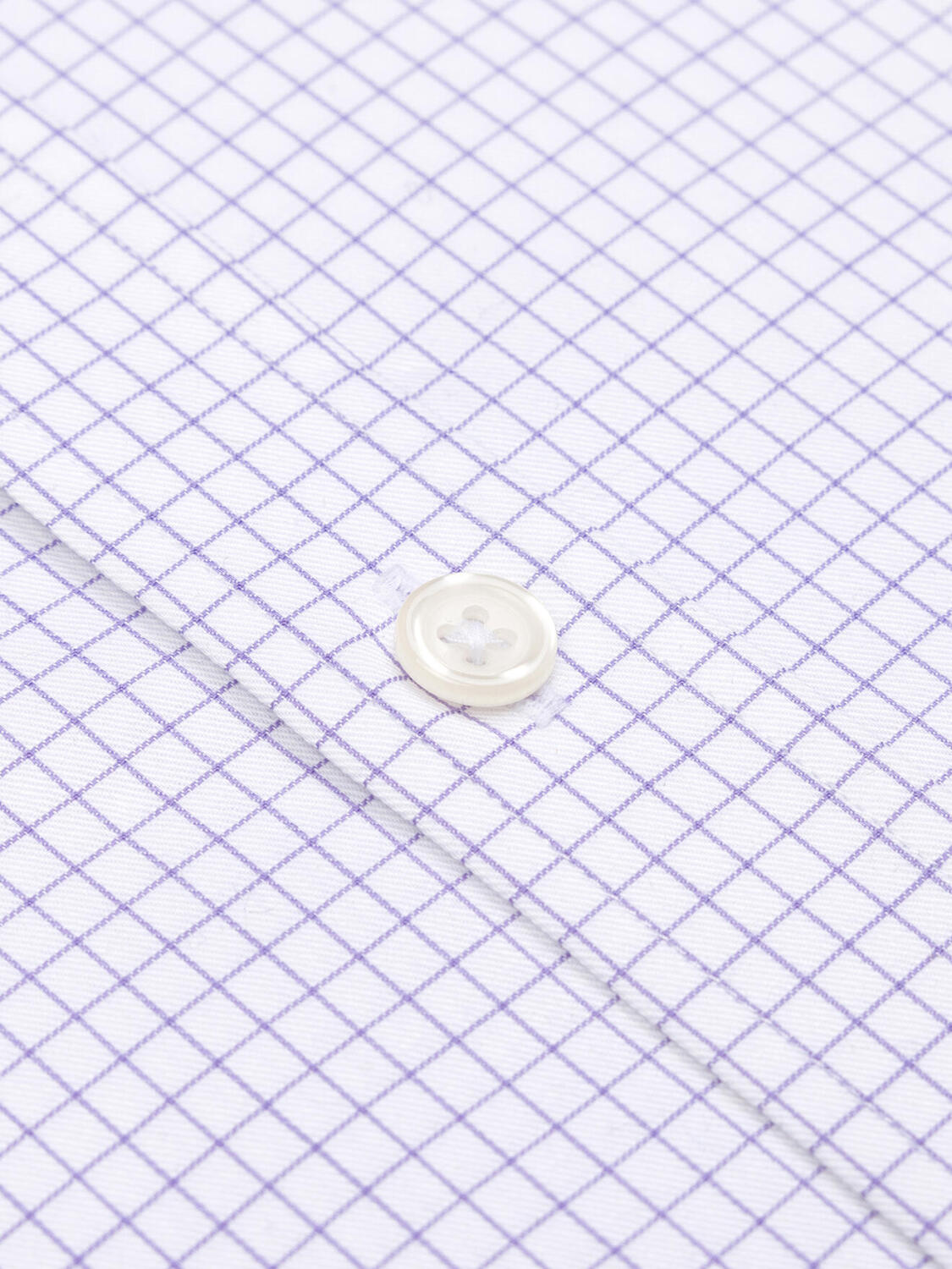 Camicia manica corta manica corta Warren a quadri lilla - Con buttoncini