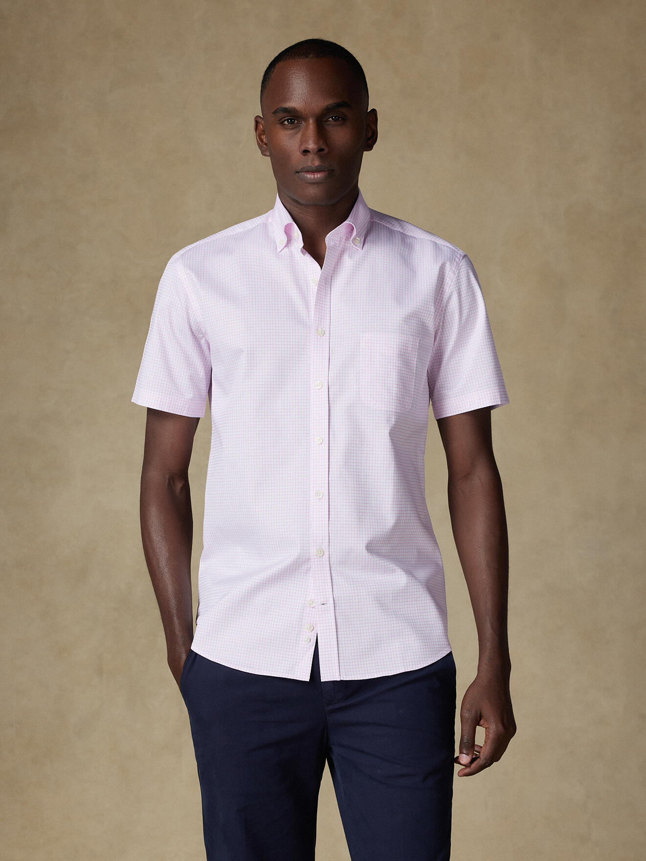 Chemise Manches Courtes Homme Motif Flamant Rose - Polyester Doux, Coupe Ample, Poche Poitrine, Idéale Plage Et Vacances