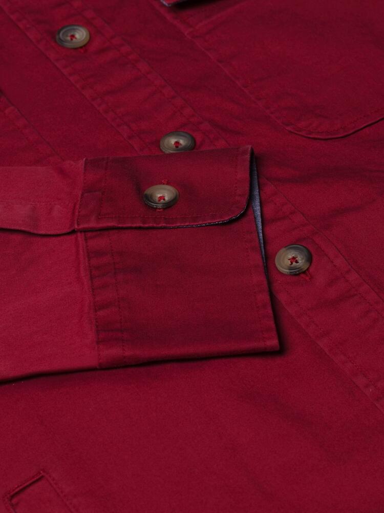 Bordeaux cotton gabardine overshirt