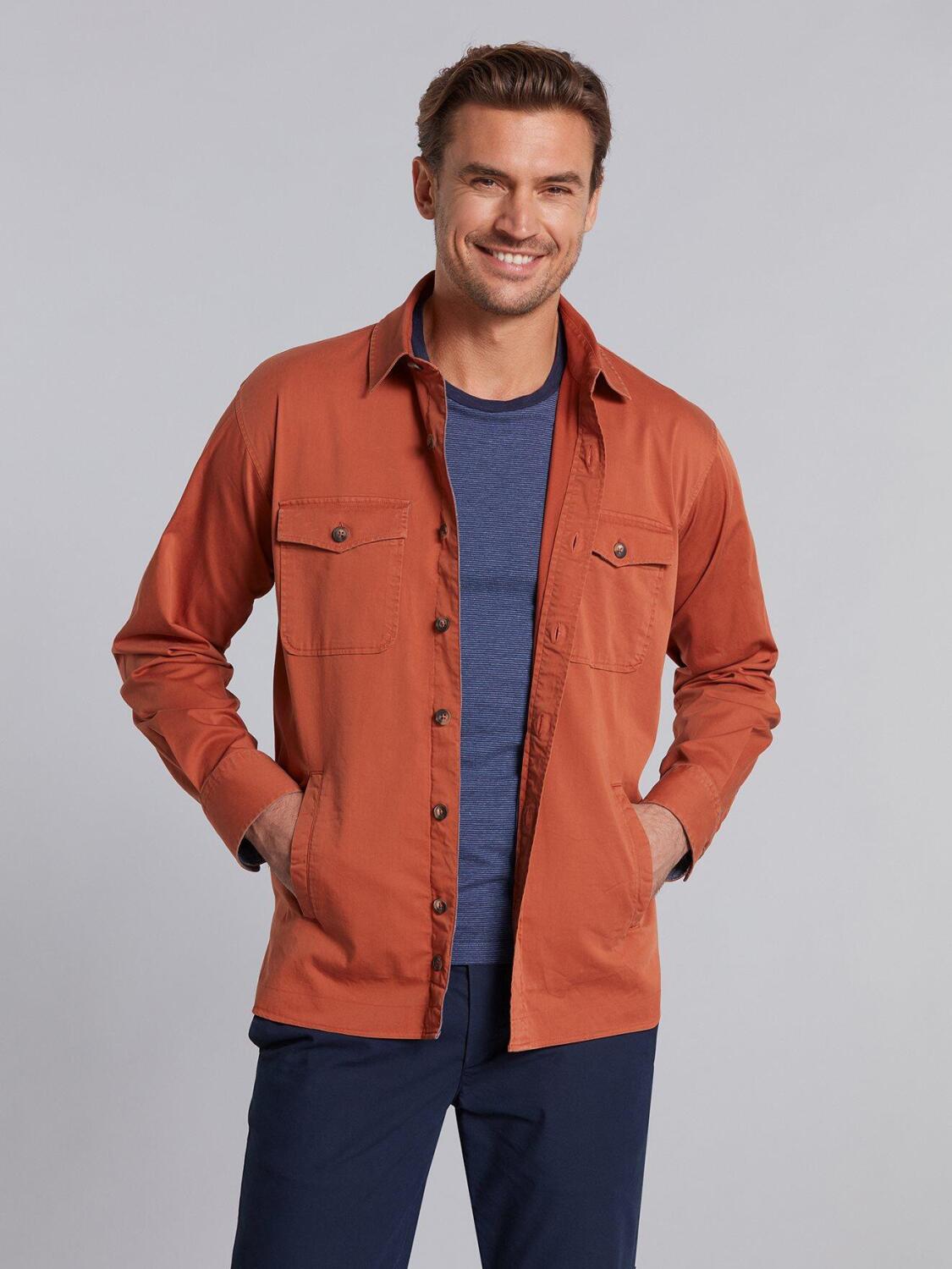 Surchemise en gabardine de coton ocre