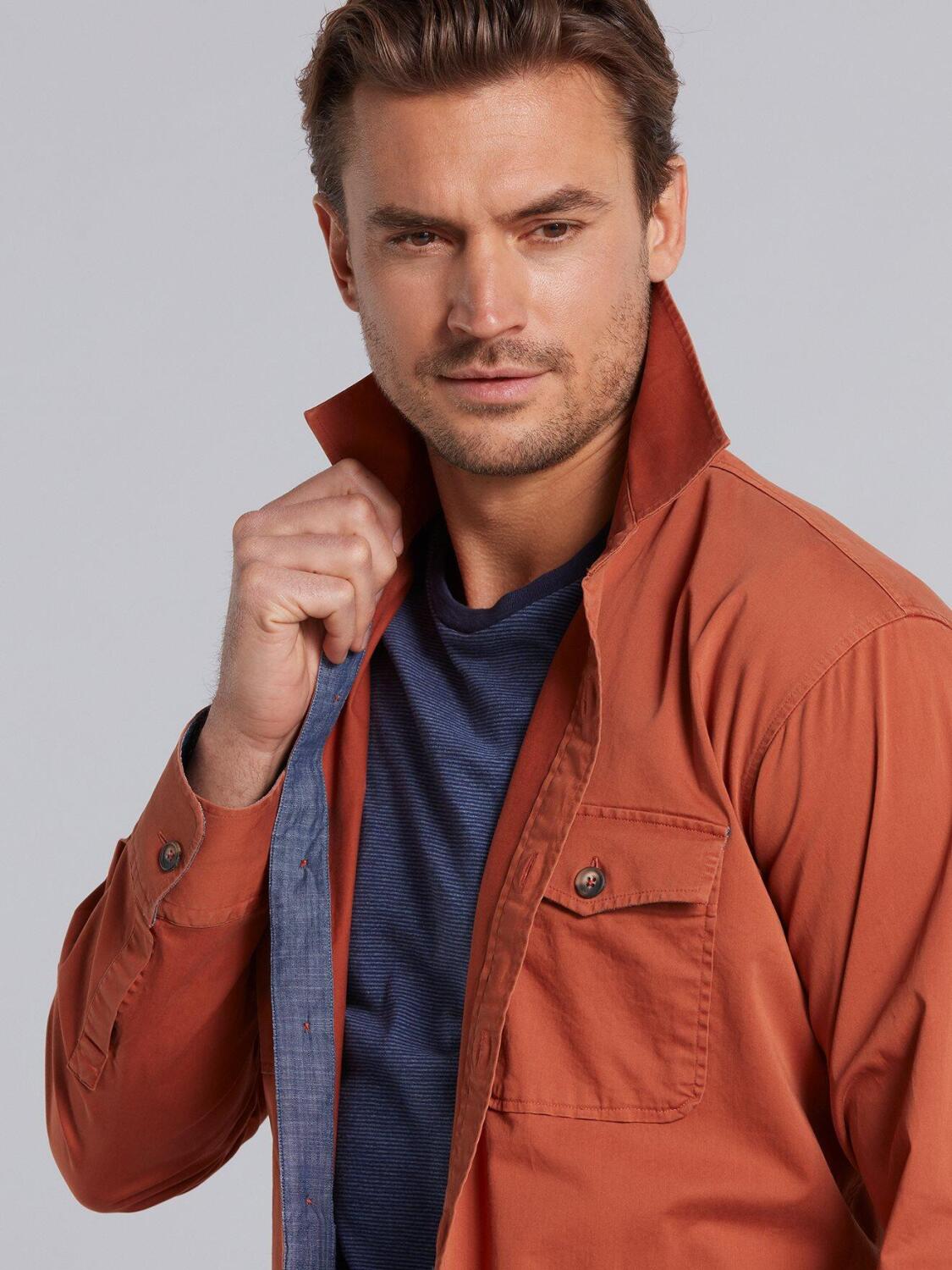 Surchemise en gabardine de coton ocre