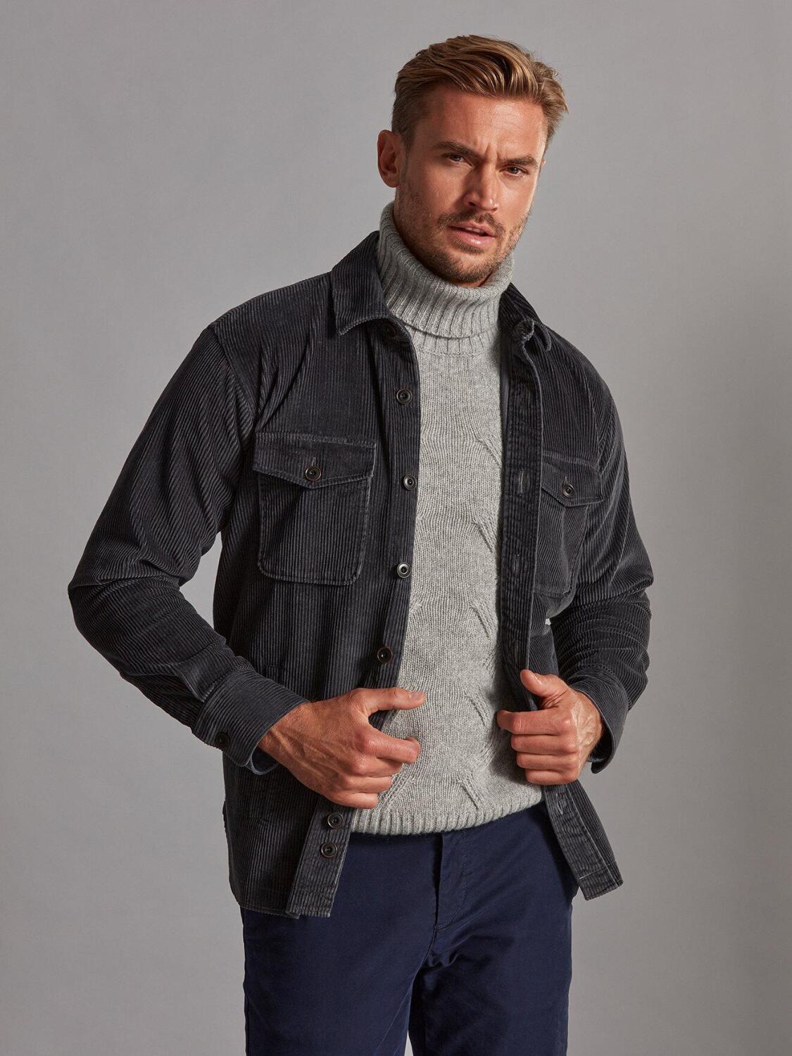 Surchemise en velours grise