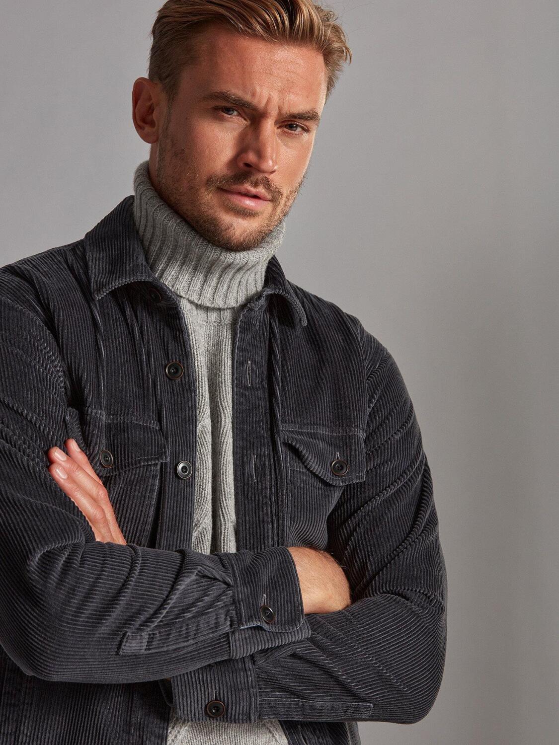 Surchemise en velours grise