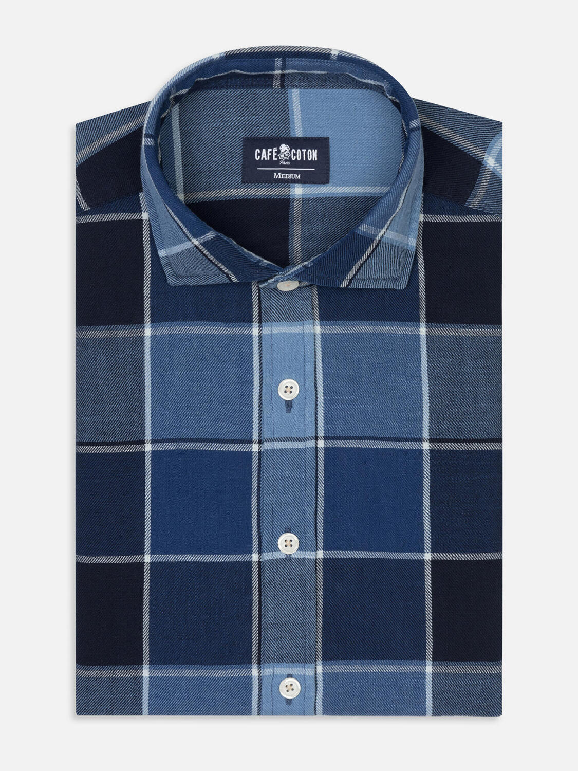 Chemise Anto à motif tartan indigo