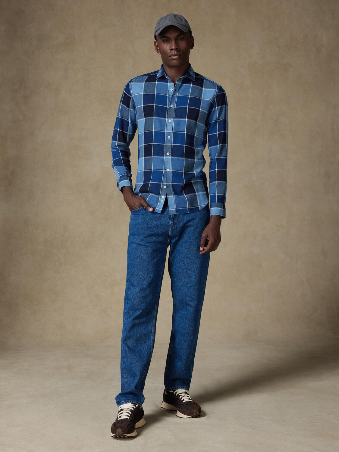 Chemise Anto à motif tartan indigo