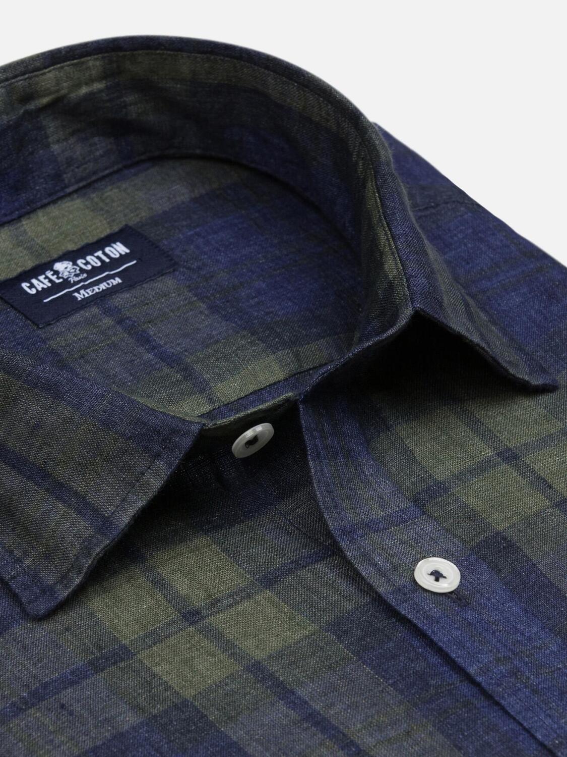 Camicia Archie in lino color kaki