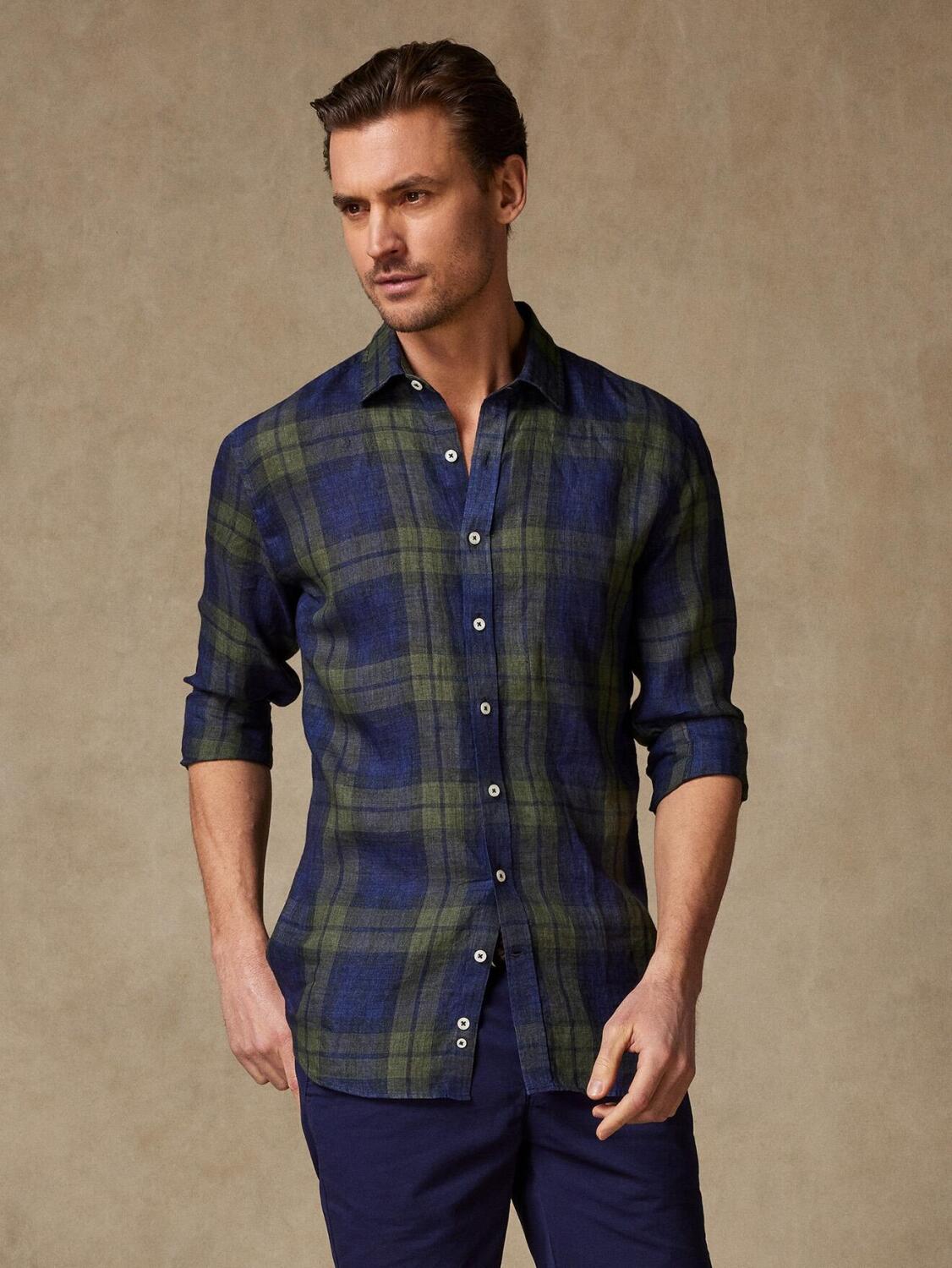 Camicia Archie in lino color kaki