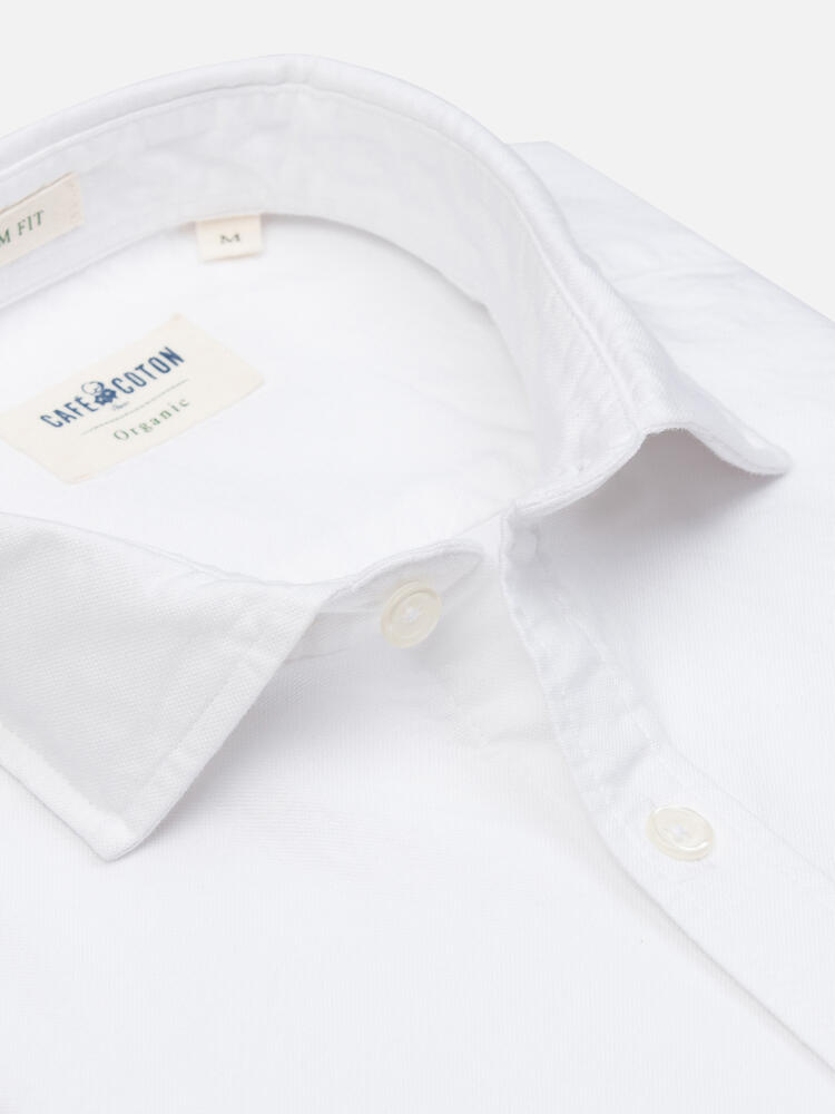 Chemise bio en oxford lavé blanc