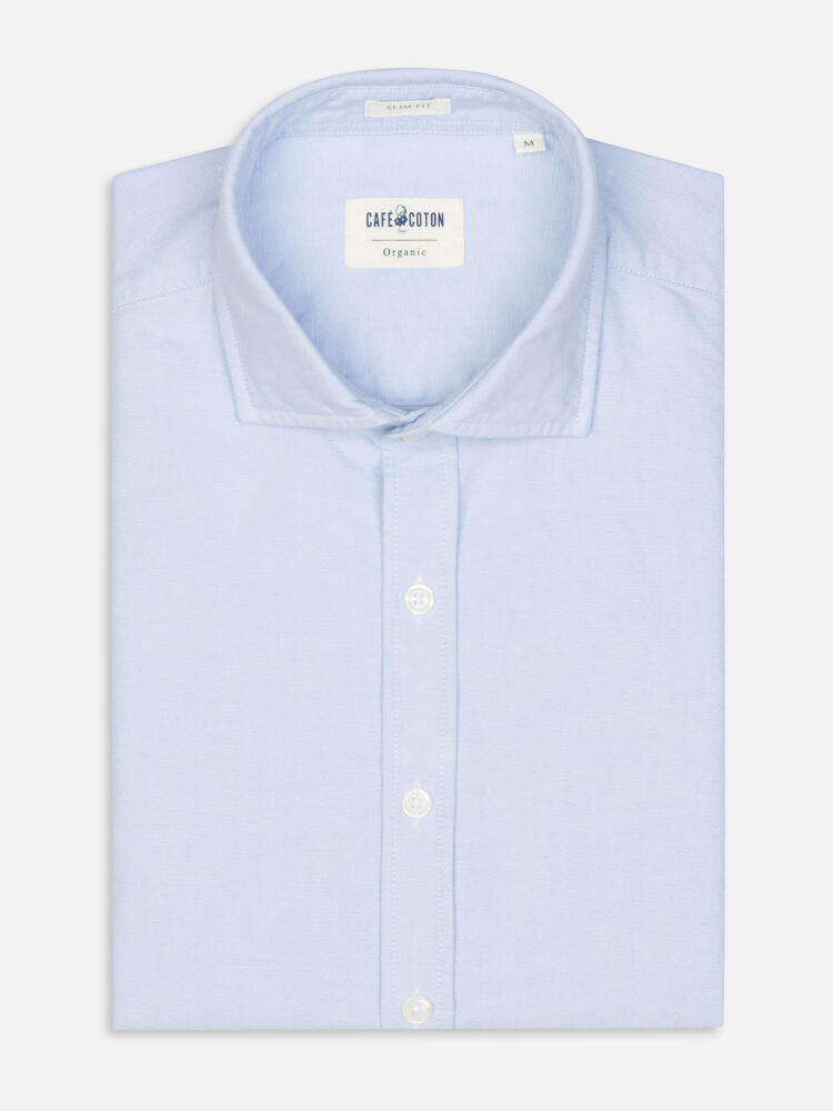 Camisa oxford orgánica lavada cielo