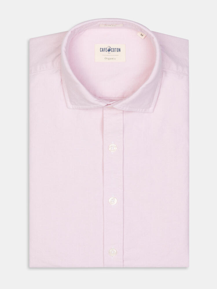 Chemise bio en oxford lavé rose