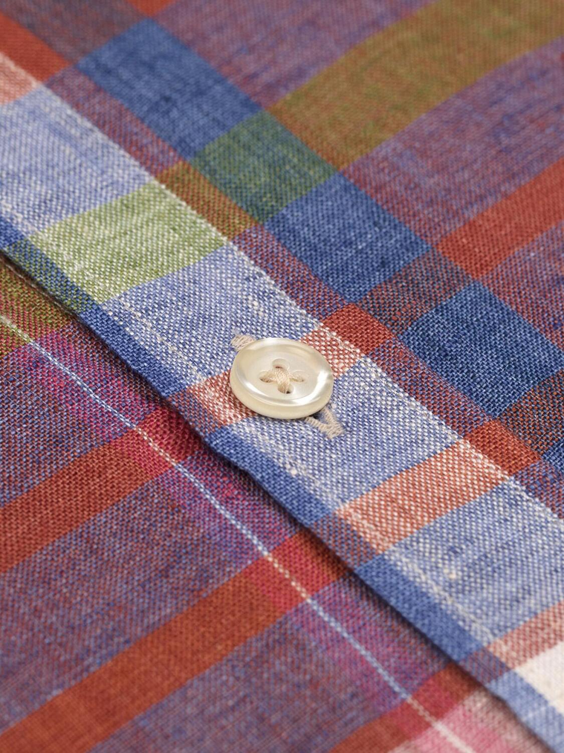 Camicia Callum in lino con tartan