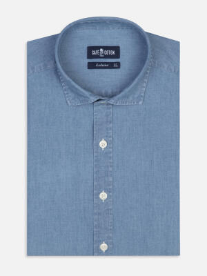 Camicia in chambray Azzurro