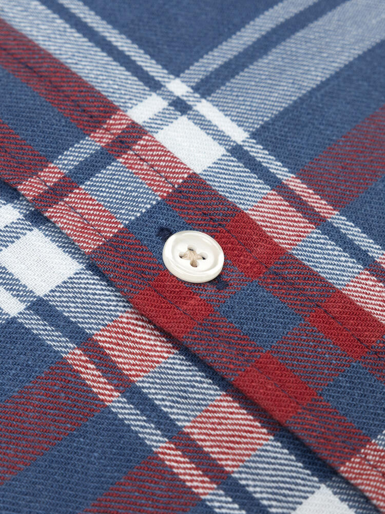 Chemise Chas à motif tartan indigo