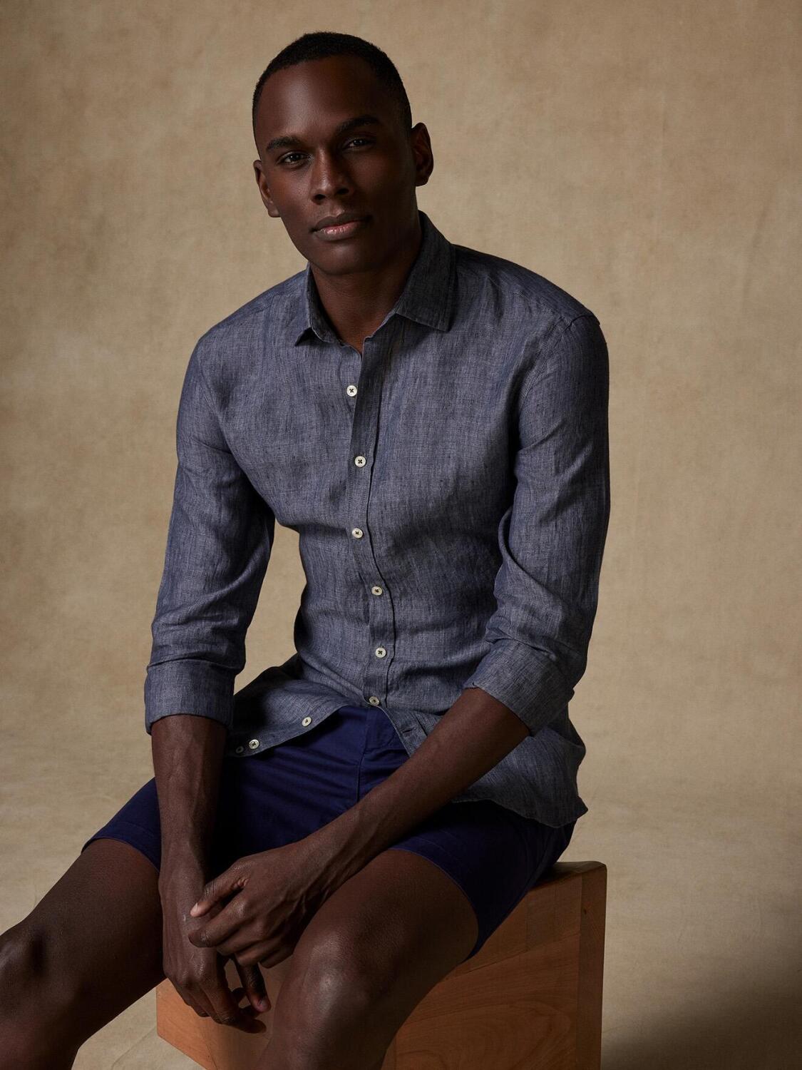 Camicia Cody in lino carbone