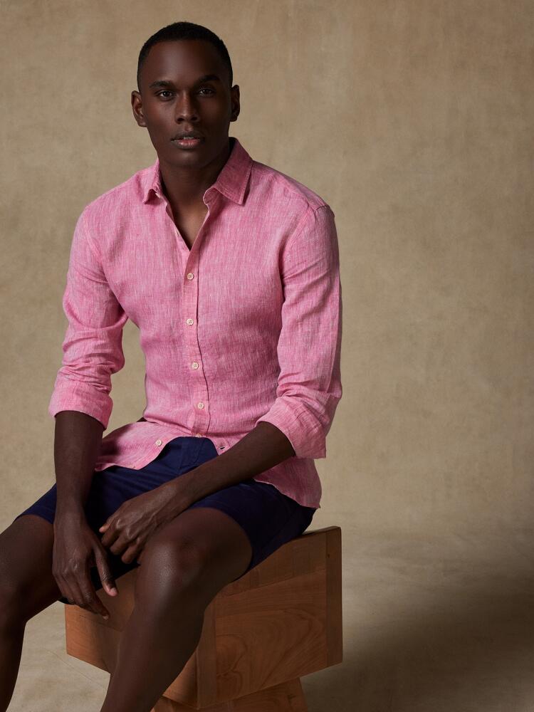 Cody shirt in fuchsia linen