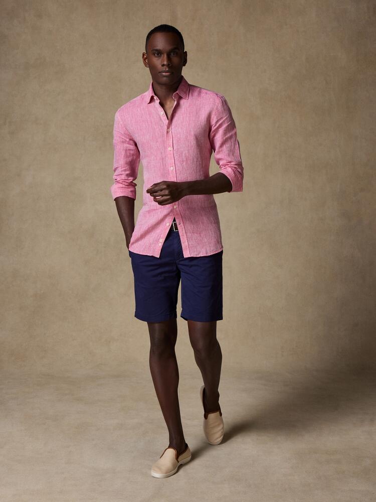 Cody shirt in fuchsia linen