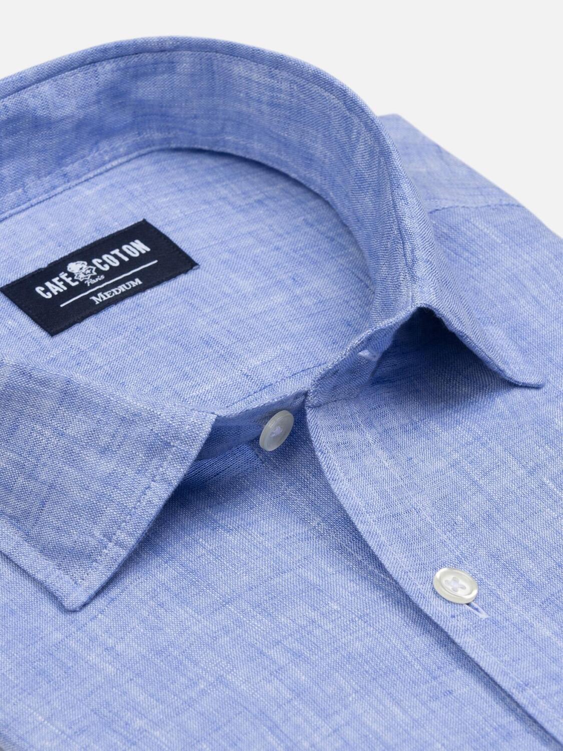 Camisa Cody de lino celeste